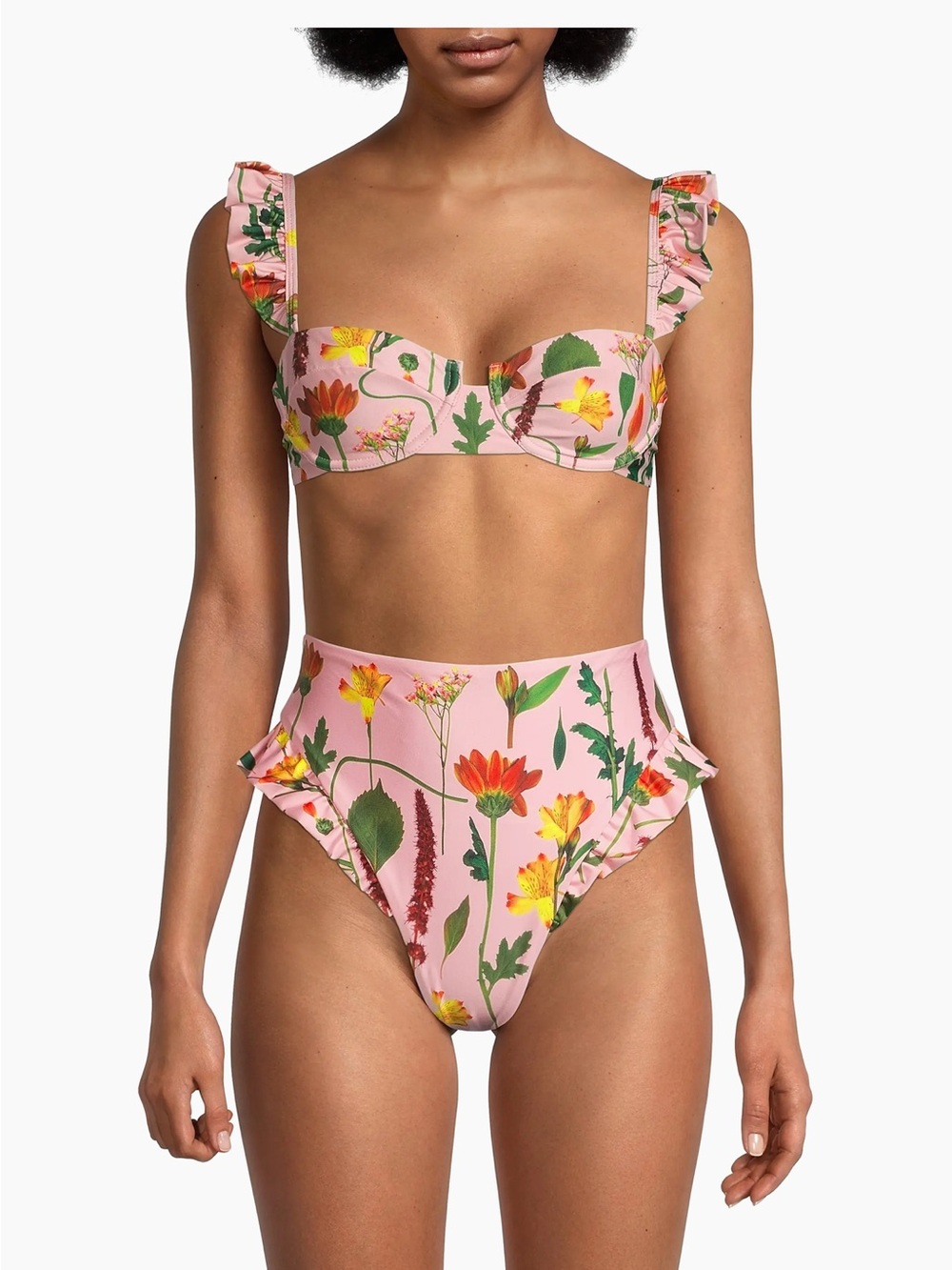Agua by Agua Bendita Kiwi Floral Balconette Bikini Top and Bottom